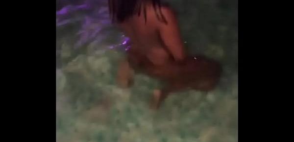  pool party girl strips and dance